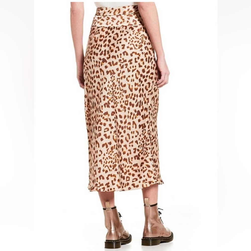 Free People Normani Bias Leopard Print Midi 0 polyester high waist zipper Skirt - Picture 2 of 16